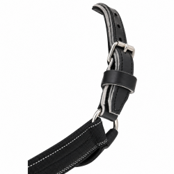 Licol bi-matière cuir et nylon